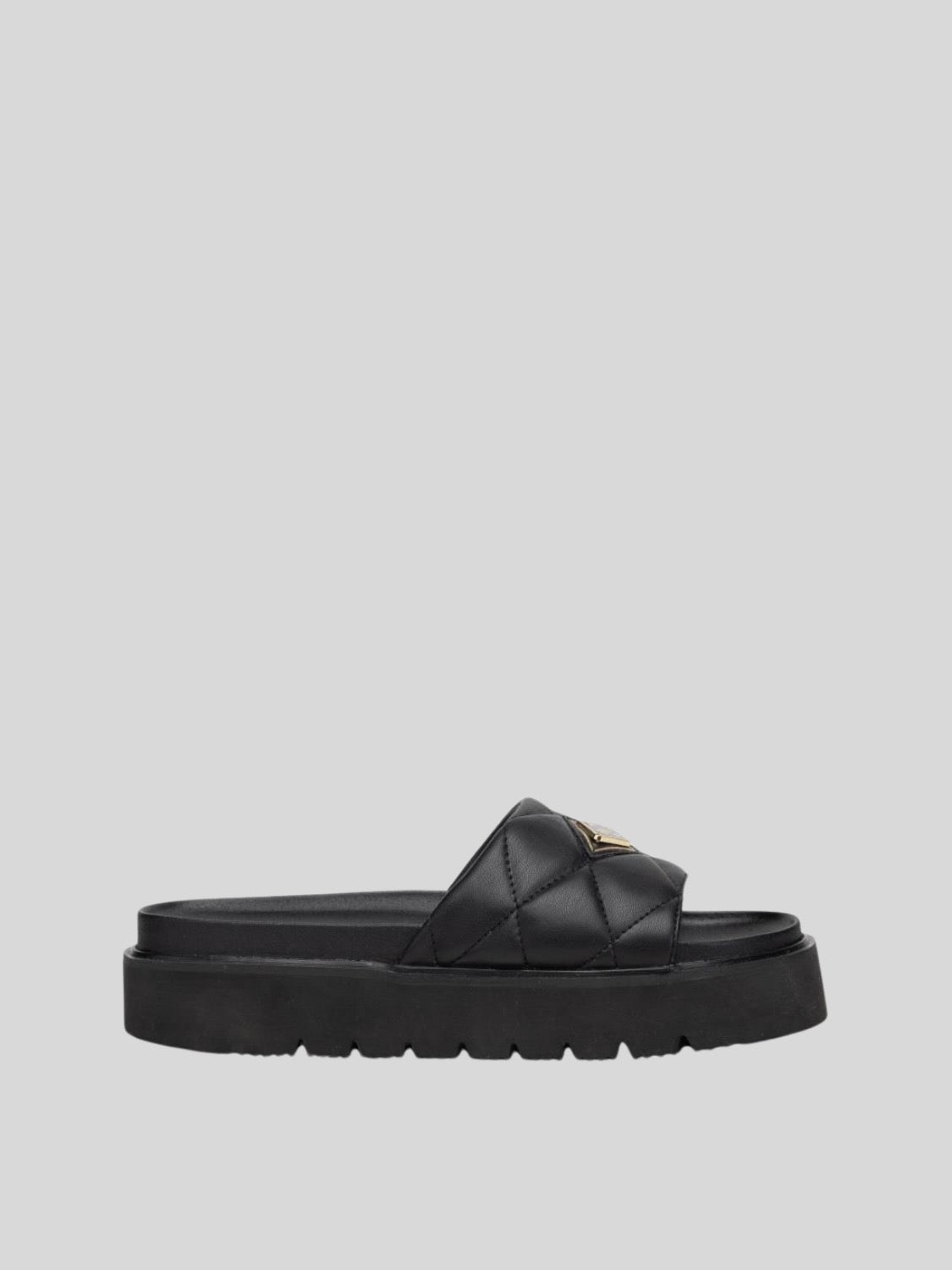 MUDDY QUILT BLACK SLIDERS