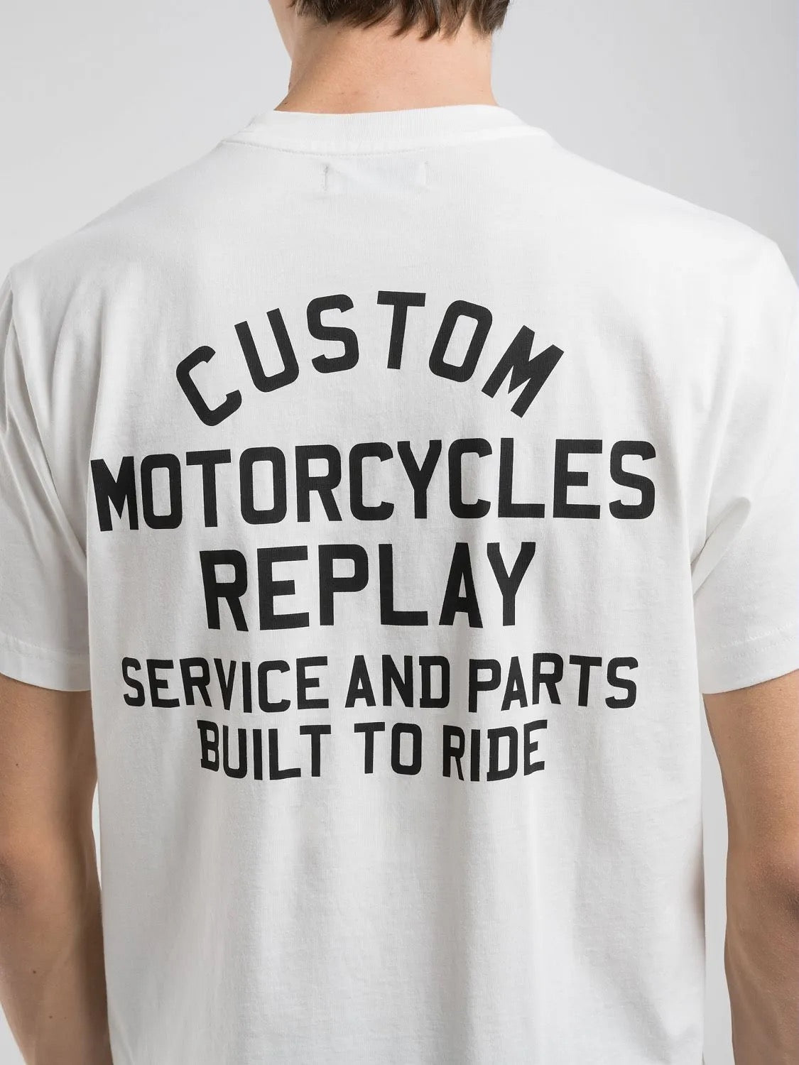 WHITE T-SHIRT WITH MINI AND MAXI PRINT