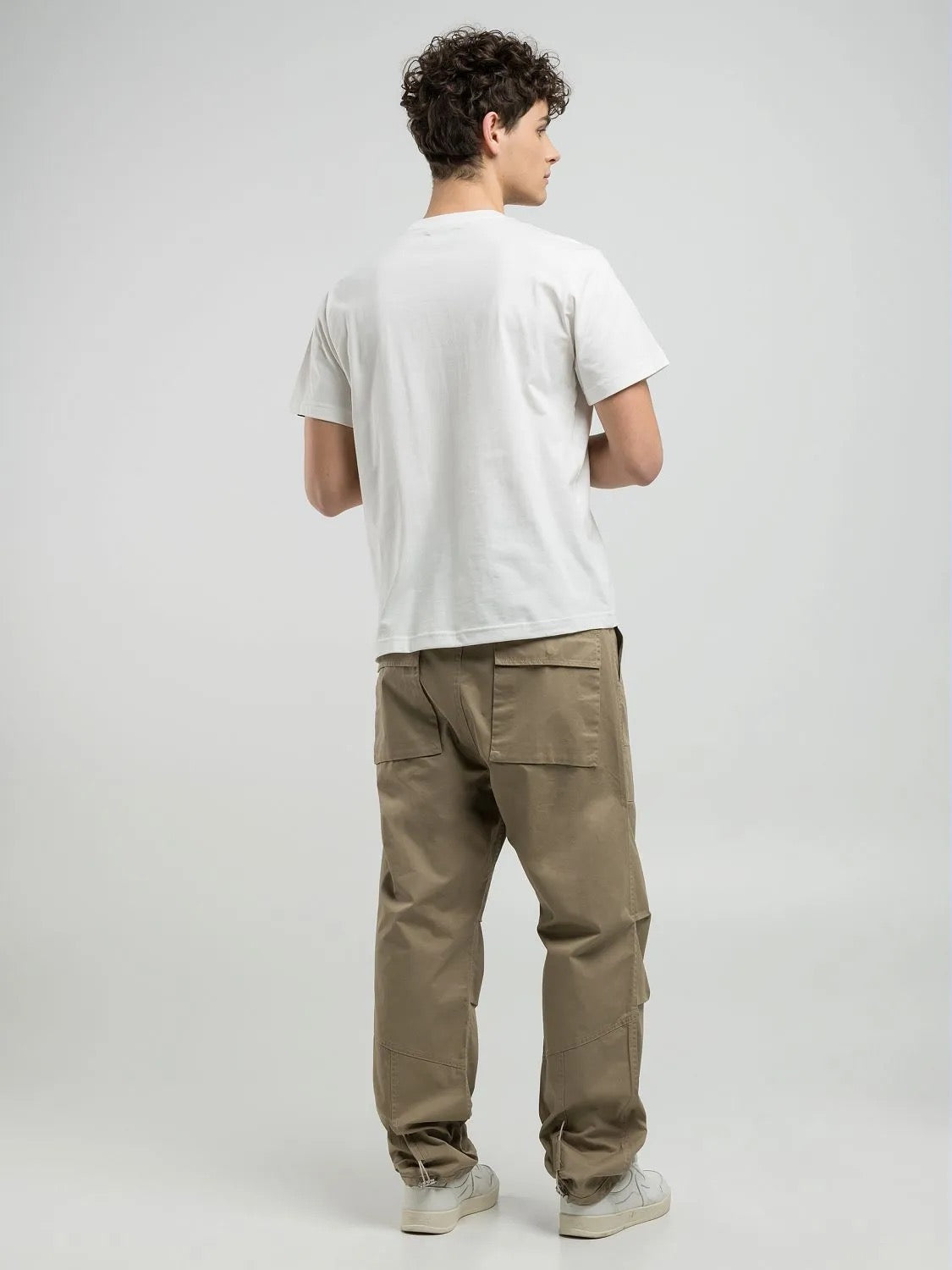 NATURAL WHITE REGULAR T-SHIRT WITH BLACK LETTERING