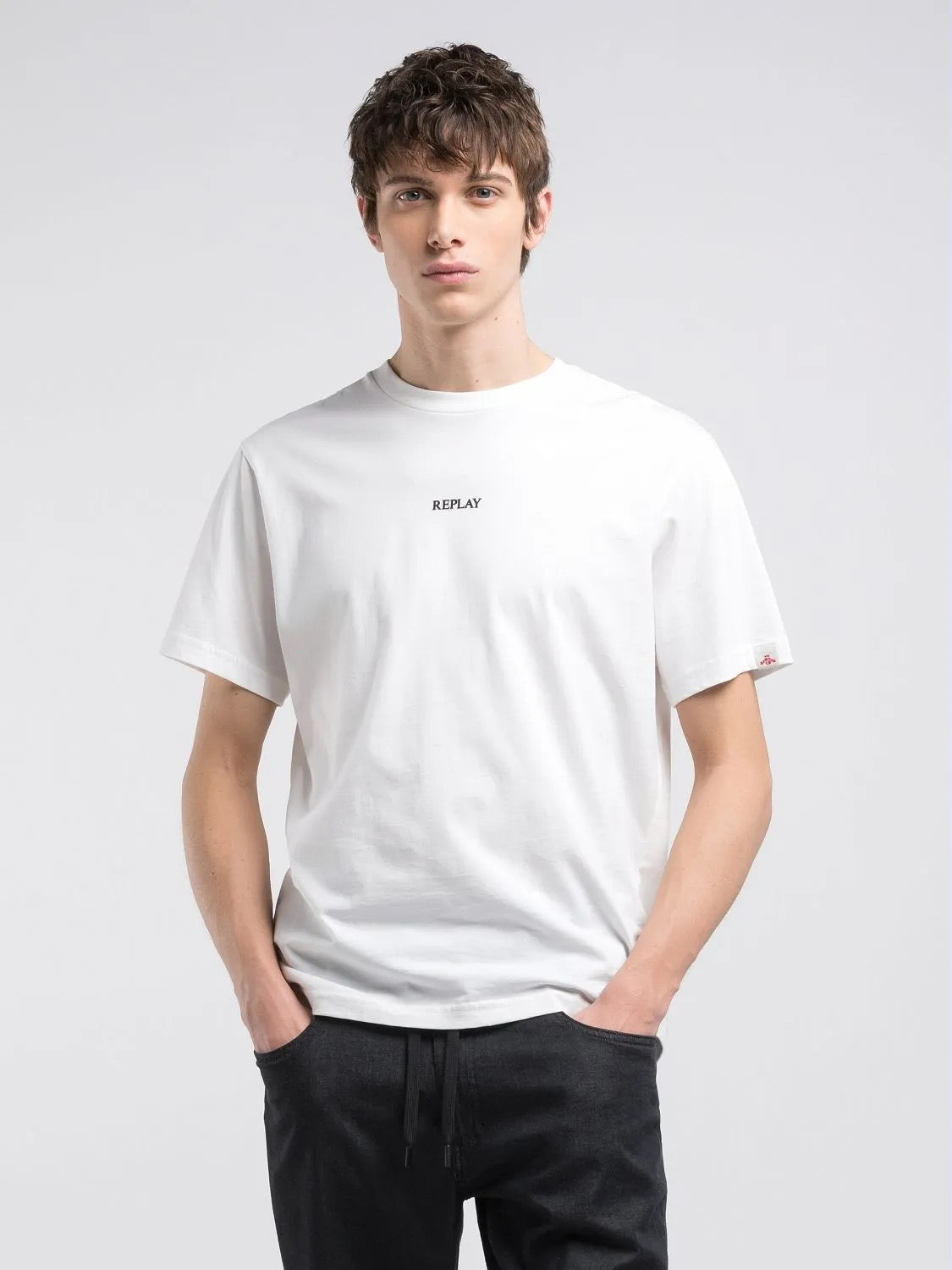 NATURAL WHITE COTTON CREW-NECK T-SHIRT