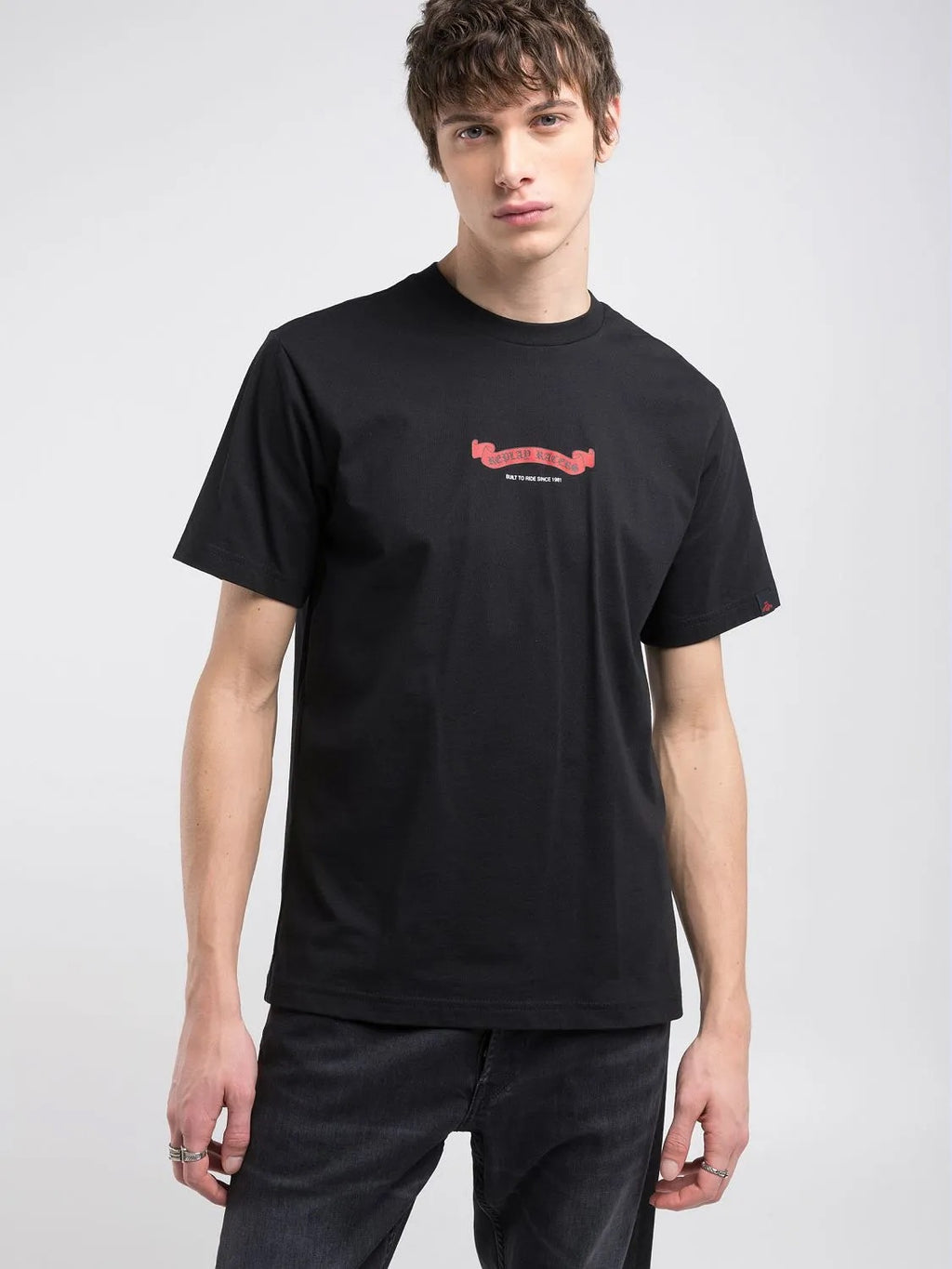 BLACK CUSTOM-PRINT T-SHIRT