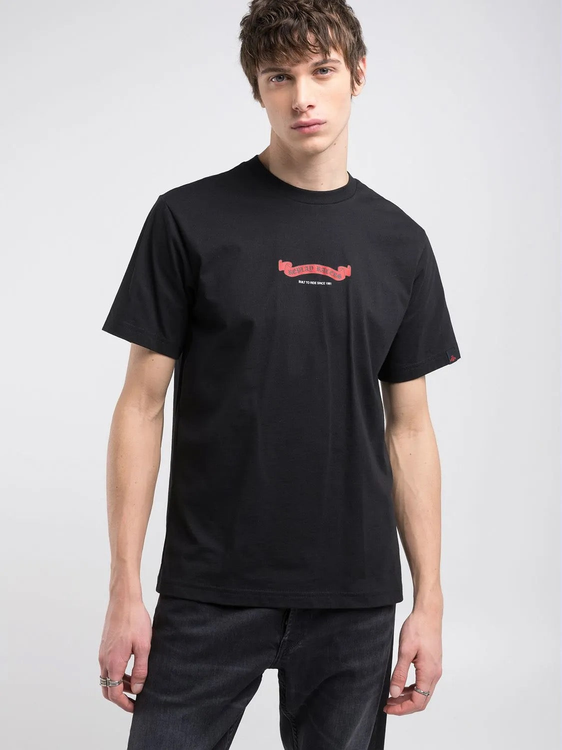 BLACK CUSTOM-PRINT T-SHIRT