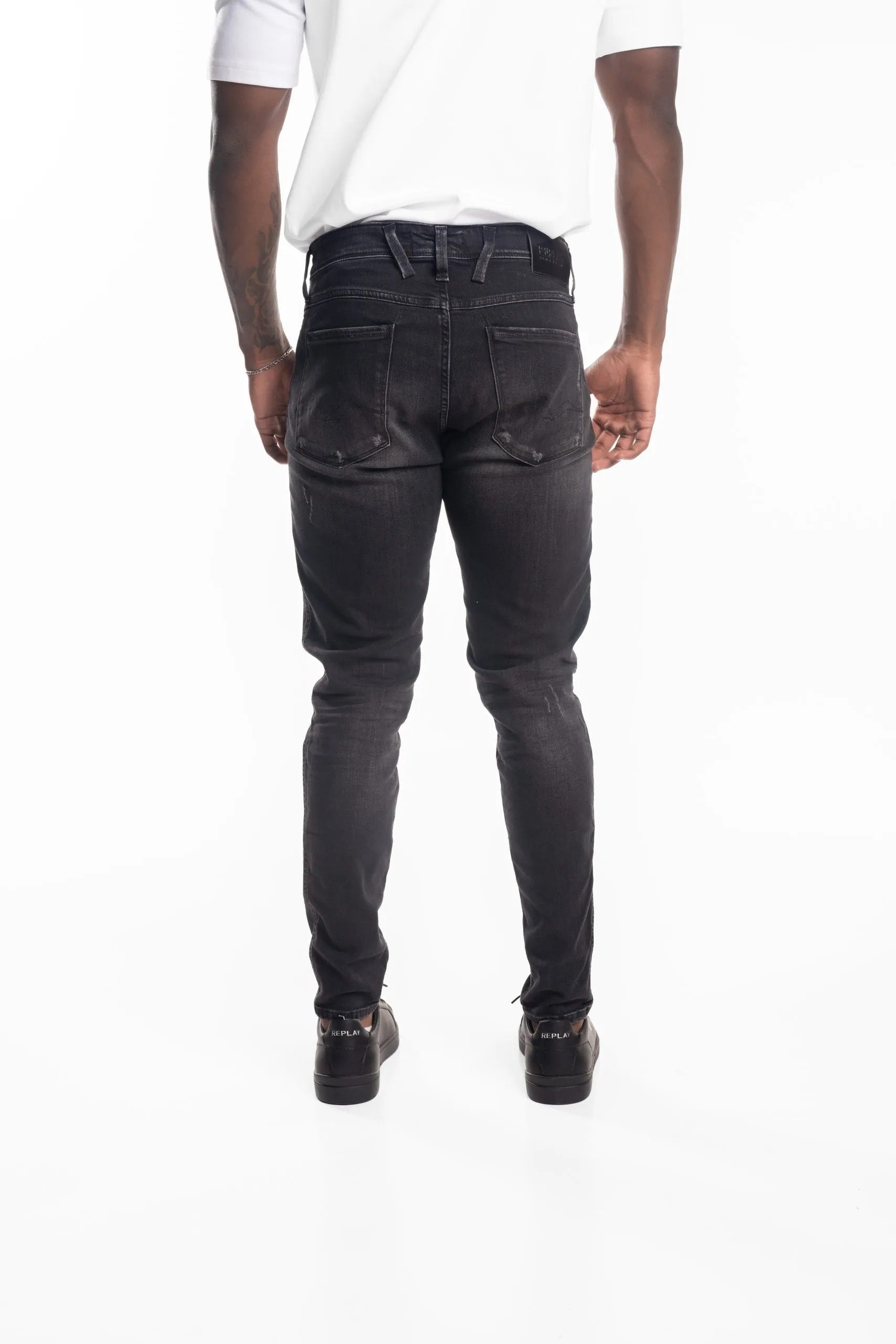 BLACK 10.5 OZ BLACK OD BLACK STRETCH DENIM SUPER SLIM BRONNY JEANS