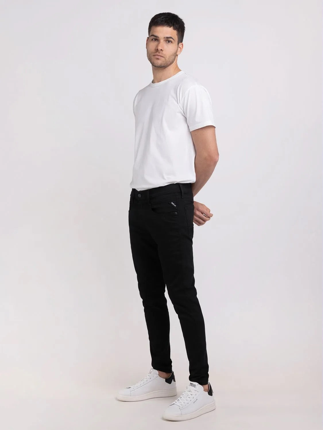 BLACK 11.5 OZ HYPERFLEX STRETCH DENIM SUPER SLIM JEANS