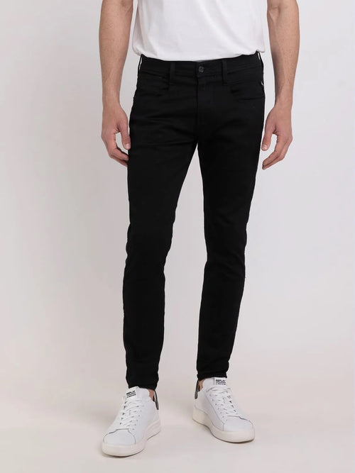 BLACK 11.5 OZ HYPERFLEX STRETCH DENIM SUPER SLIM JEANS