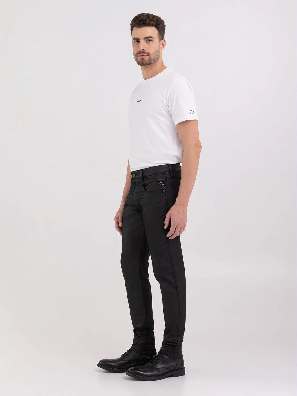 SUPER SLIM FIT WAX COATED BRONNY JEANS