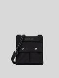 BLACK COTTON RIPSTOP CROSSBODY BAG