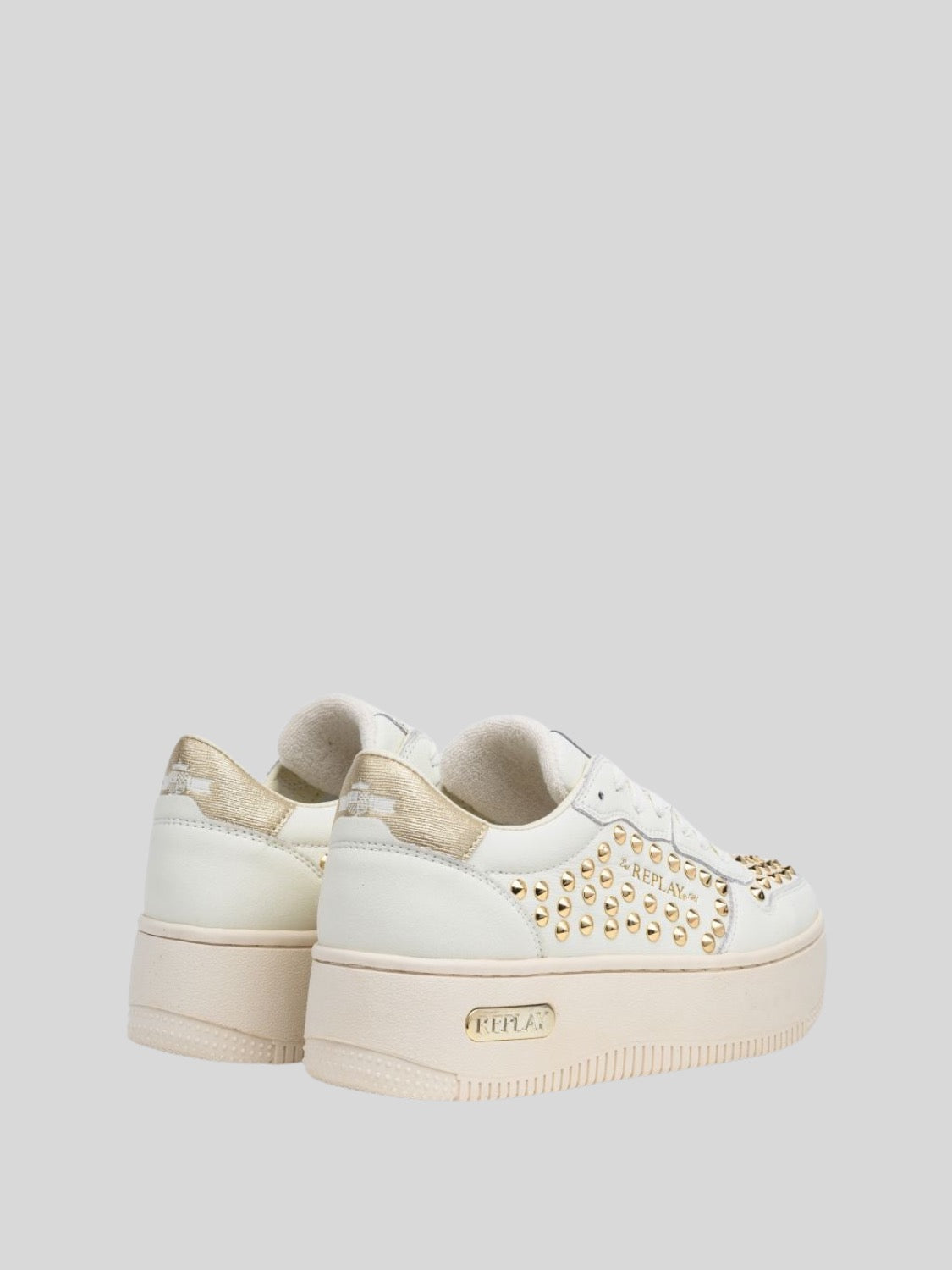 EPIC HIGH STUDS OFF WHITE PLATINUM SNEAKERS